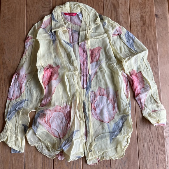 Tops - Shirt Manoukian vintage flower yellow pink